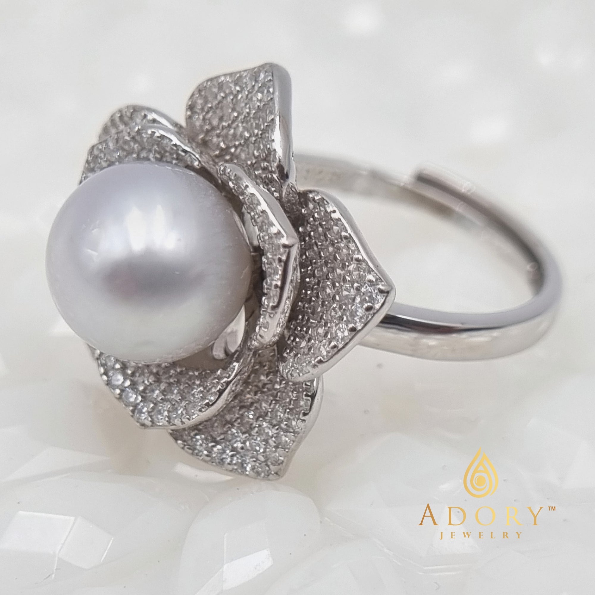Dazzling Pearl Engagement Ring | BASHERT JEWELRY - Bashert Jewelry